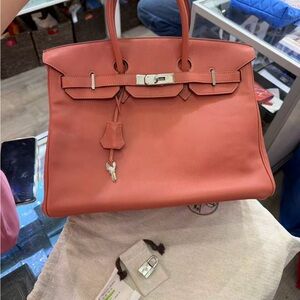 Hermes Coral Satchel Bag